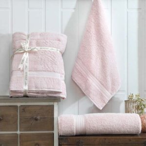 Světle růžové bavlněné ručníky a osušky v sadě 2 ks – Mila Home