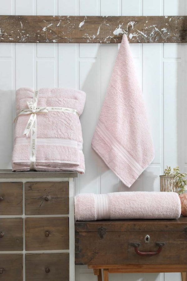Světle růžové bavlněné ručníky a osušky v sadě 2 ks – Mila Home