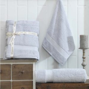 Světle šedé bavlněné ručníky a osušky v sadě 2 ks – Mila Home