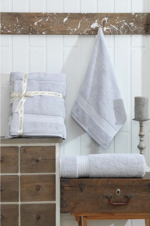 Světle šedé bavlněné ručníky a osušky v sadě 2 ks – Mila Home