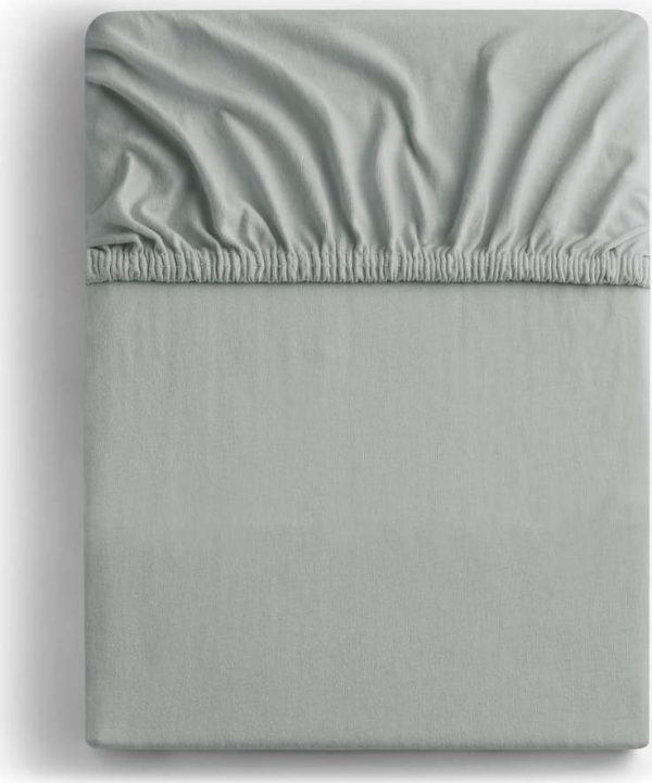 Světle šedé napínací prostěradlo jersey 140x200 cm Amber – Restilo