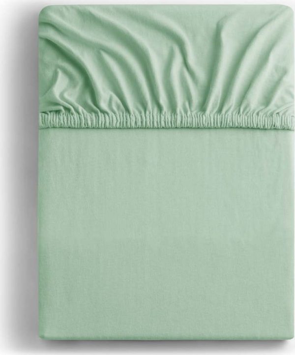 Světle zelené napínací prostěradlo jersey 180x200 cm Amber – Restilo