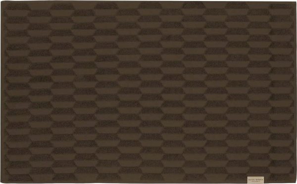Tmavě hnědá koupelnová předložka 50x80 cm Geo – Mette Ditmer Denmark