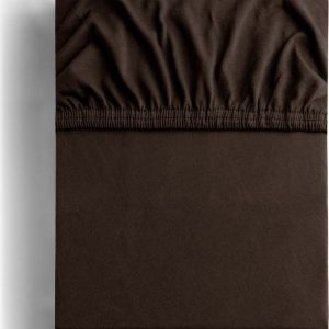 Tmavě hnědé napínací prostěradlo jersey 200x200 cm Amber – Restilo