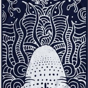 Tmavě modrá plážová osuška 90x180 cm Shark – DecoKing