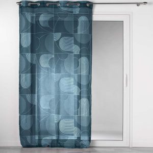 Tmavě modrá voálová záclona 140x280 cm Esquisse – douceur d'intérieur