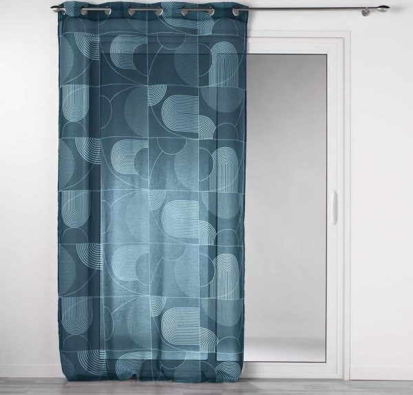 Tmavě modrá voálová záclona 140x280 cm Esquisse – douceur d'intérieur