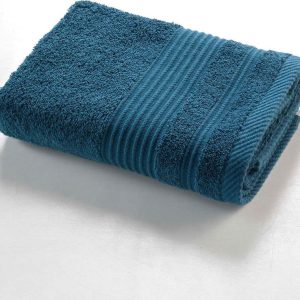 Tmavě modrý froté bavlněný ručník 50x90 cm Tendresse – douceur d'intérieur