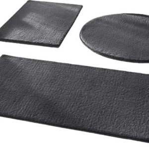 Tmavě šedé koupelnové předložky v sadě 3 ks 50x90 cm – Mila Home