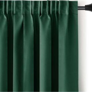 Tmavě zelený zatemňovací termo závěs 140x270 cm Pleat – Restilo