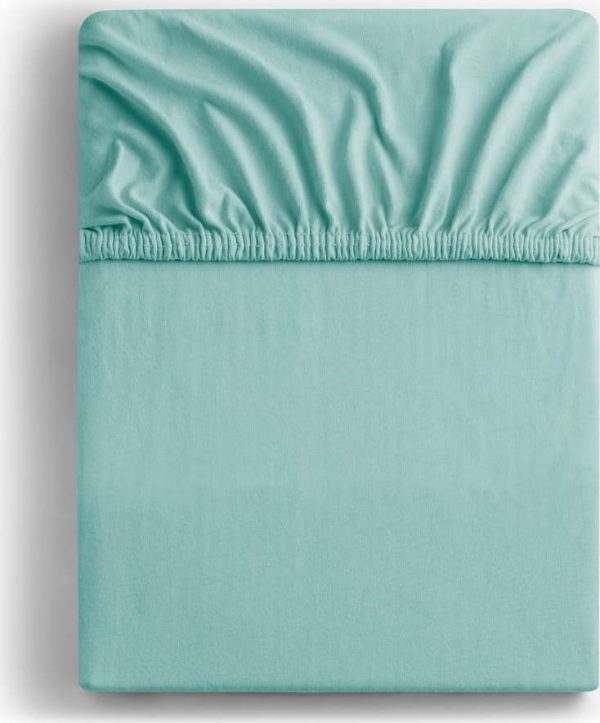 Tyrkysové napínací prostěradlo jersey 120x200 cm Amber – Restilo