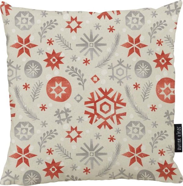Vánoční polštář s bavlněným povlakem Butter Kings Snowflake Frost