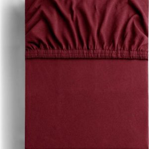 Vínové napínací prostěradlo jersey 220x200 cm Amber – Restilo