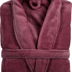 Vínový župan z mikroplyše velikost S/M Cosy – Tiseco Home Studio