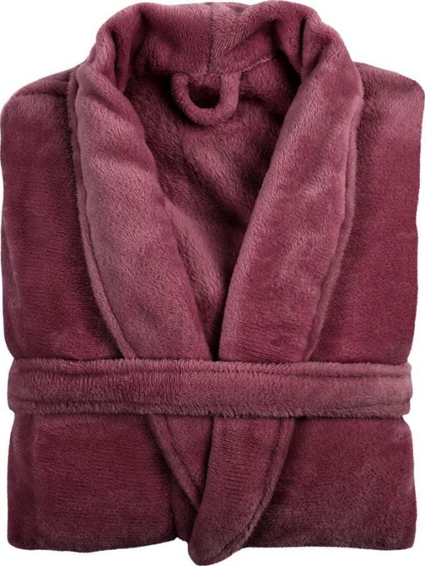 Vínový župan z mikroplyše velikost S/M Cosy – Tiseco Home Studio