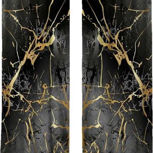 Závěsy v černo-zlaté barvě v sadě 2 ks 140x260 cm – Mila Home