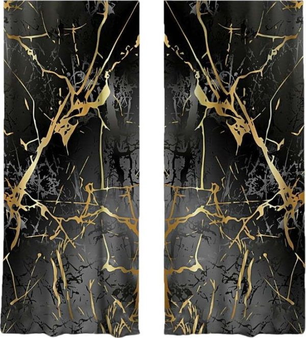 Závěsy v černo-zlaté barvě v sadě 2 ks 140x260 cm – Mila Home