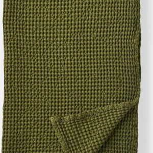 Zelená bavlněná deka 150x200 cm Jaipur Chunky Waffle – Pineapple Elephant