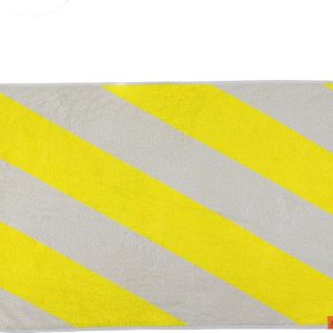 Žlutá koupelnová předložka z bio bavlny 50x80 cm Diagonal – Mette Ditmer Denmark
