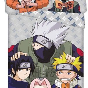Bavlněné dětské povlečení na jednolůžko 140x200 cm Naruto "Grey" – Jerry Fabrics