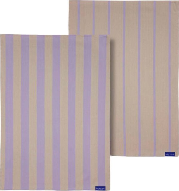 Bavlněné utěrky v sadě 2 ks 50x70 cm Stripes – Mette Ditmer Denmark