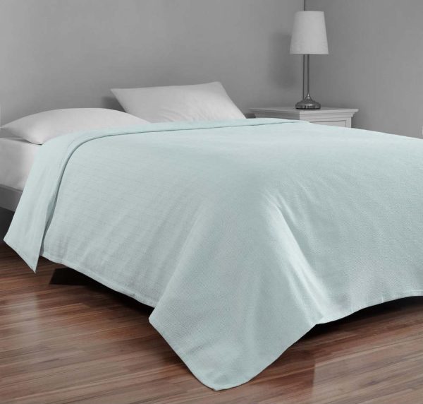 Bavlněný přehoz v mentolové barvě na dvoulůžko 200x230 cm Serenity – Mijolnir