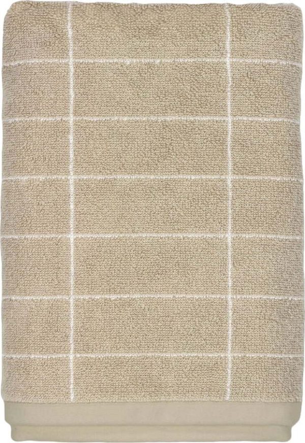 Béžová bavlněná osuška 70x140 cm Tile Stone – Mette Ditmer Denmark