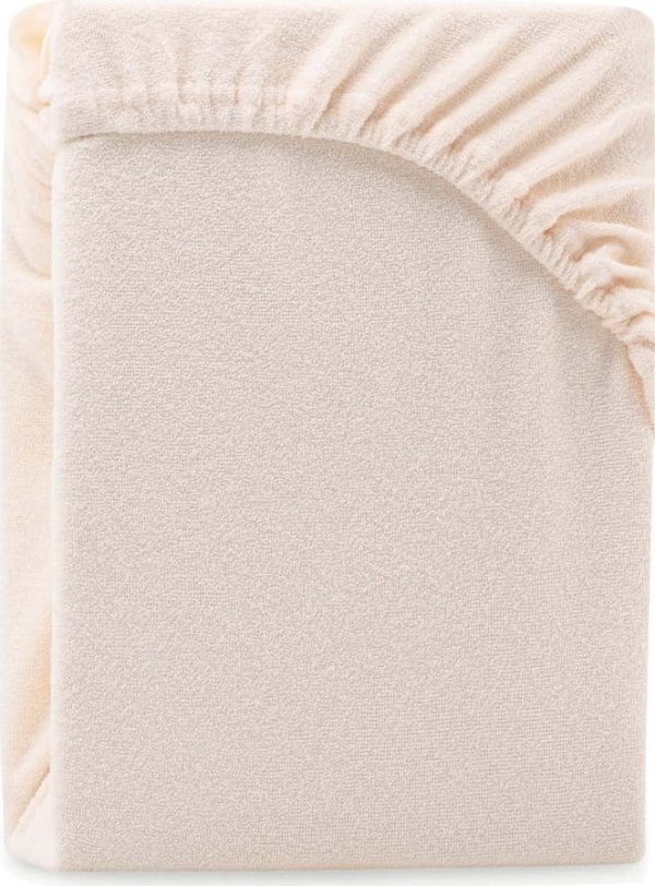 Béžové napínací froté prostěradlo 240x220 cm Ruby – Restilo