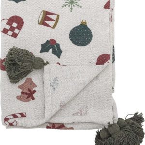 Bílá deka s vánočním motivem 130x160 cm Yule – Bloomingville