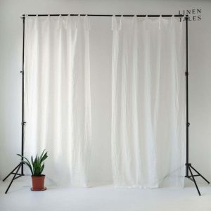 Bílá lněná záclona 130x300 cm White – Linen Tales