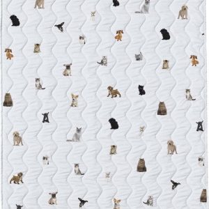 Bílá prošívaná deka a povlak na polštář v sadě z bavlněného saténu 140x200 cm The Cutest Ones – Butter Kings