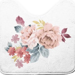 Bílá/růžová WC koupelnová předložka 45x45 cm Jayana – douceur d'intérieur