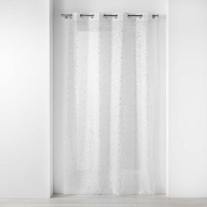 Bílá/ve stříbrné barvě voálová záclona 140x240 cm Floressia – douceur d'intérieur
