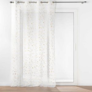 Bílá/ve zlaté barvě voálová záclona 140x240 cm Floressia – douceur d'intérieur