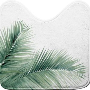 Bílá/zelená WC koupelnová předložka 45x45 cm Havane – douceur d'intérieur