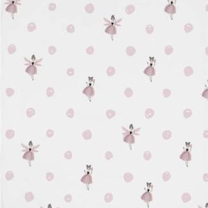 Bílé/růžové napínací dětské prostěradlo na jednolůžko z bavlněného saténu 90x200 cm Pink Girl – Butter Kings