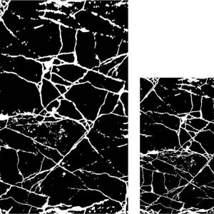 Bílo-černé koupelnové předložky v sadě 2 ks 60x100 cm Cracks – Mila Home