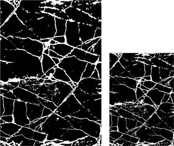 Bílo-černé koupelnové předložky v sadě 2 ks 60x100 cm Cracks – Mila Home