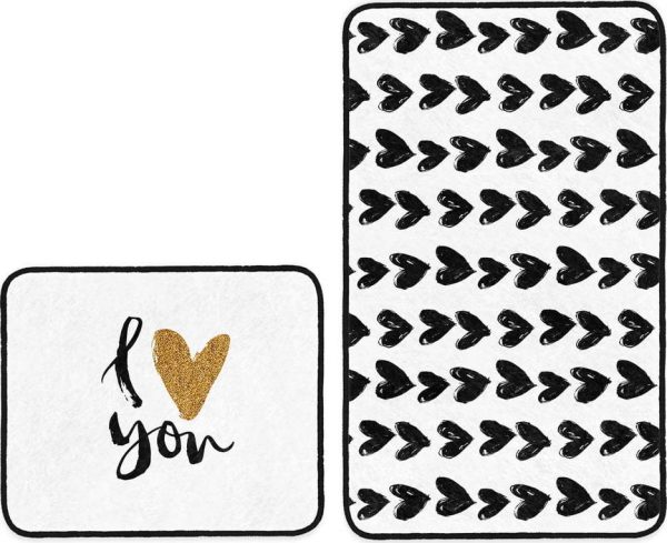 Bílo-černé koupelnové předložky v sadě 2 ks 60x100 cm – Mila Home