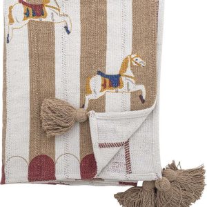 Bílo-hnědá deka 130x160 cm Merry-go-round – Bloomingville