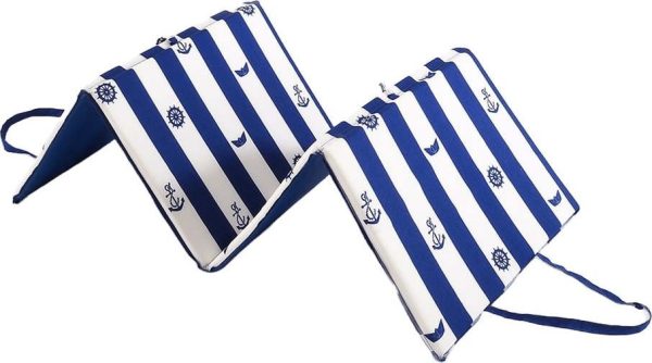 Bílo-modrý zahradní podsedák na lehátko 49x137 cm Stripes – B.E.S.