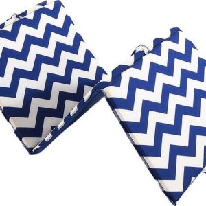 Bílo-modrý zahradní podsedák na lehátko 49x137 cm Zig Zag – B.E.S.