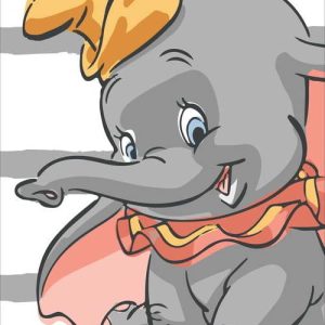 Bílo-šedá bavlněná dětská osuška 70x140 cm Dumbo "Stripe" – Jerry Fabrics