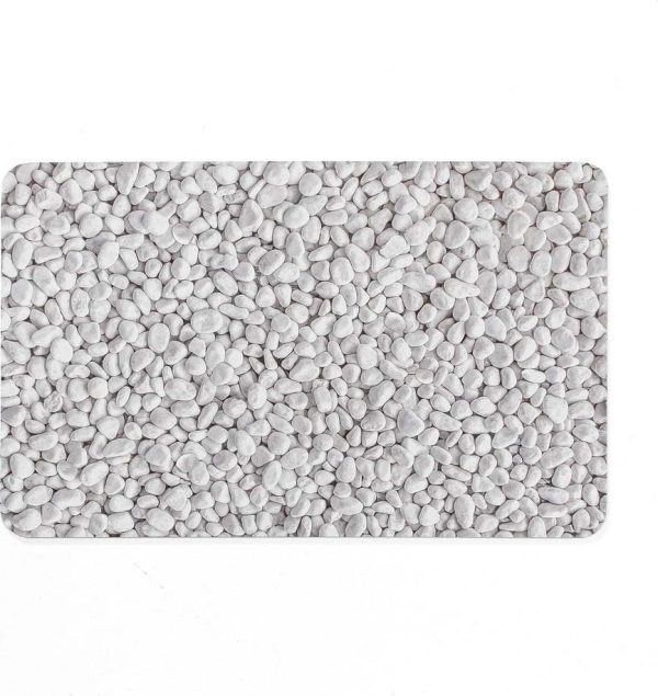 Bílo-šedá gumová koupelnová předložka 50x80 cm Leandra – douceur d'intérieur
