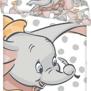 Bílo-šedé bavlněné dětské povlečení do postýlky 100x135 cm Dumbo "Dots" – Jerry Fabrics
