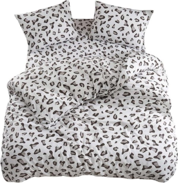 Bílo-šedé povlečení na dvoulůžko/prodloužené s prostěradlem/4dílné 200x220 cm Modern – Mila Home