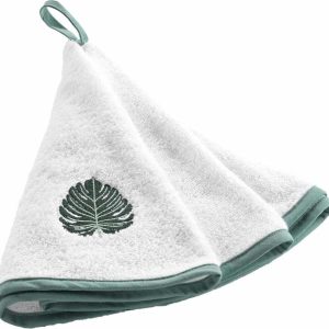 Bílo-zelený froté bavlněný ručník 60 cm Ardenia – douceur d'intérieur