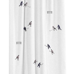 Bílý dětský závěs z bavlněného saténu 110x170 cm Ice Hockey – Butter Kings
