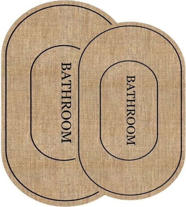 Černo-hnědé koupelnové předložky v sadě 2 ks 60x90 cm Jute Look – Mila Home