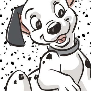 Černobílá bavlněná dětská osuška 70x140 cm 101 Dalmatians "Lucky" – Jerry Fabrics